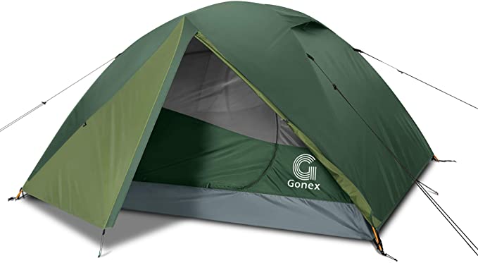 Gonex | Tienda de Campaña 2/4 Personas | Para camping | Ligera e impermeable | Anti-viento | Tienda "domo" para acampada y senderismo | Fácil de Montar